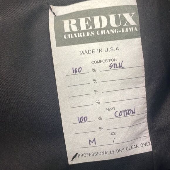 Charles Chang Lima Brown Silk Pleated Side Dress Jacket - Picture 7 of 7